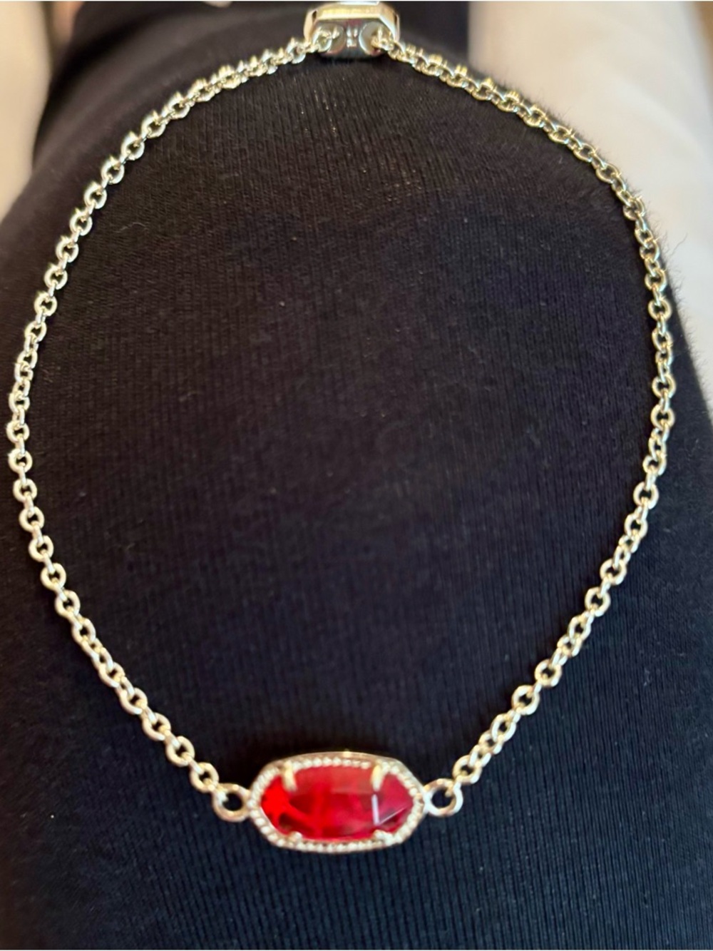 Kendra Scott Red Crystal Bracelet in Gold Tone